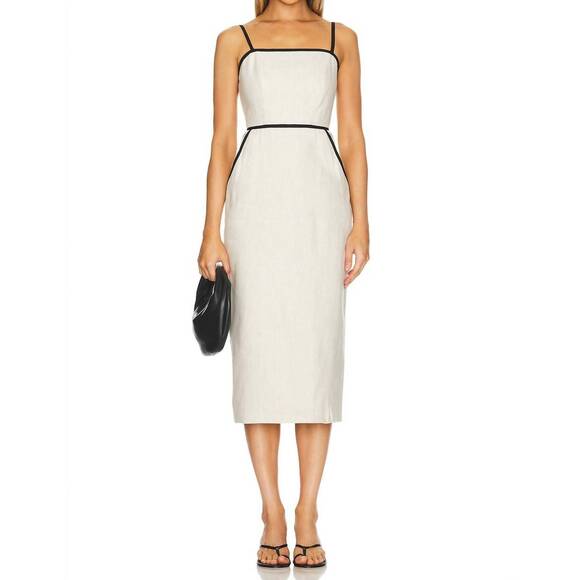 NEW MILLY amara midi dress in natural